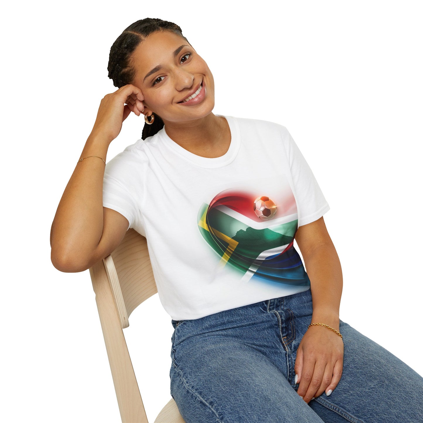 South Africa Football Flag Table Mountain T-Shirt Bafana Bafana Soccer Graphic Tee