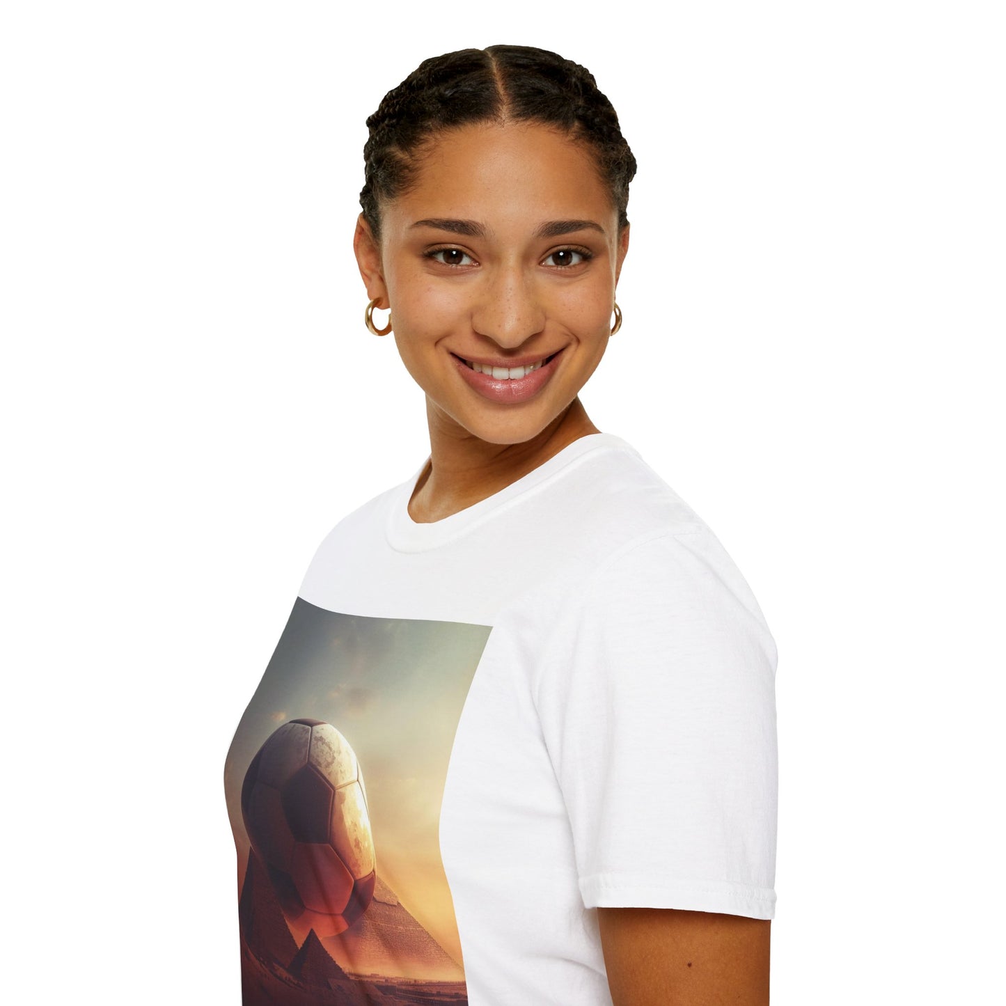 Egypt Soccer Pyramid T‑Shirt — Football Sunset Graphic Tee