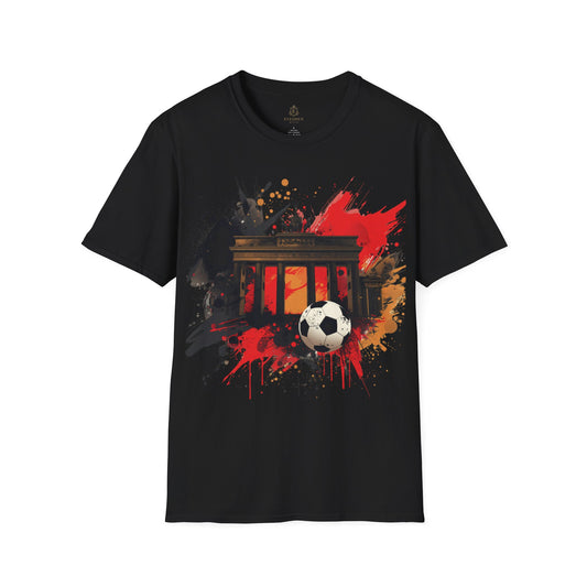 German Football Triumph T-shirt Brandenburg Gate Splatter Art Tee