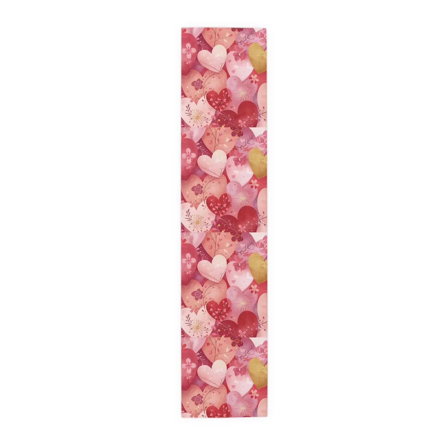 Valentine Hearts Floral Table Runner — Pink Romantic Table Decor for Valentine’s Day