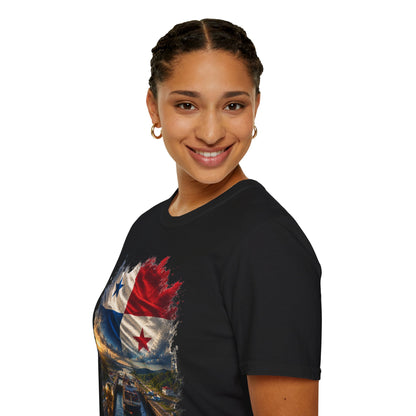 Panama Football Flag Canal Graphic T-Shirt Los Canaleros Soccer Tee