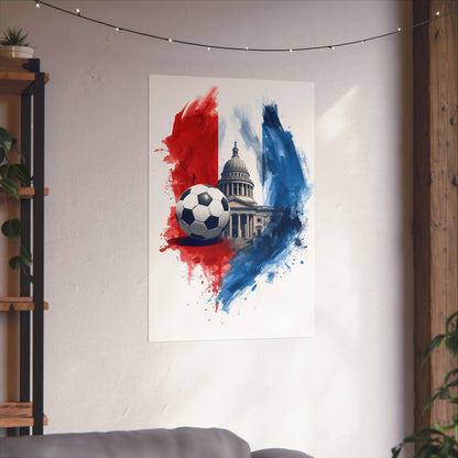 Paraguay Soccer Poster — Capitol-Style Dome Football Art Print