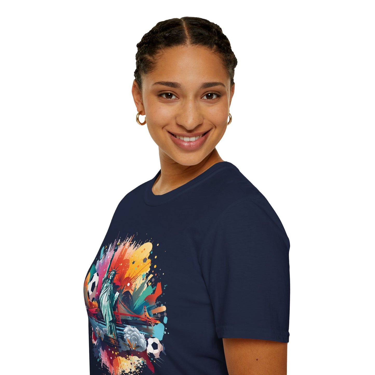 Statue of Liberty Soccer Splash Match Day T-Shirt — NYC Football Fan Tee