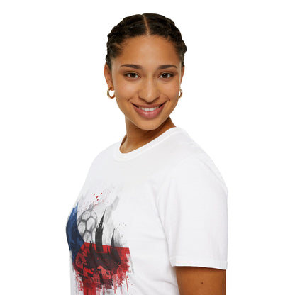 Czechia Football Flag Prague Cityscape T-Shirt Národní Tým Soccer Grunge Tee