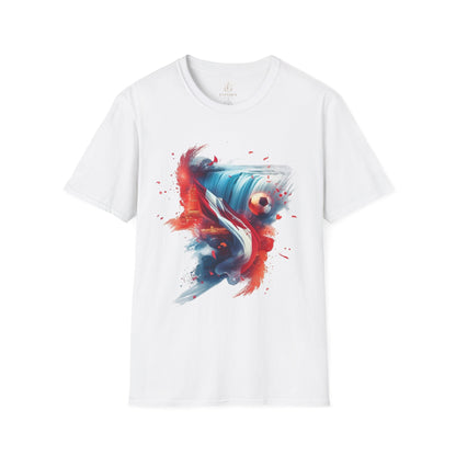 Canadian Football Fan T-Shirt Abstract Flag & Niagara Falls Design Tee
