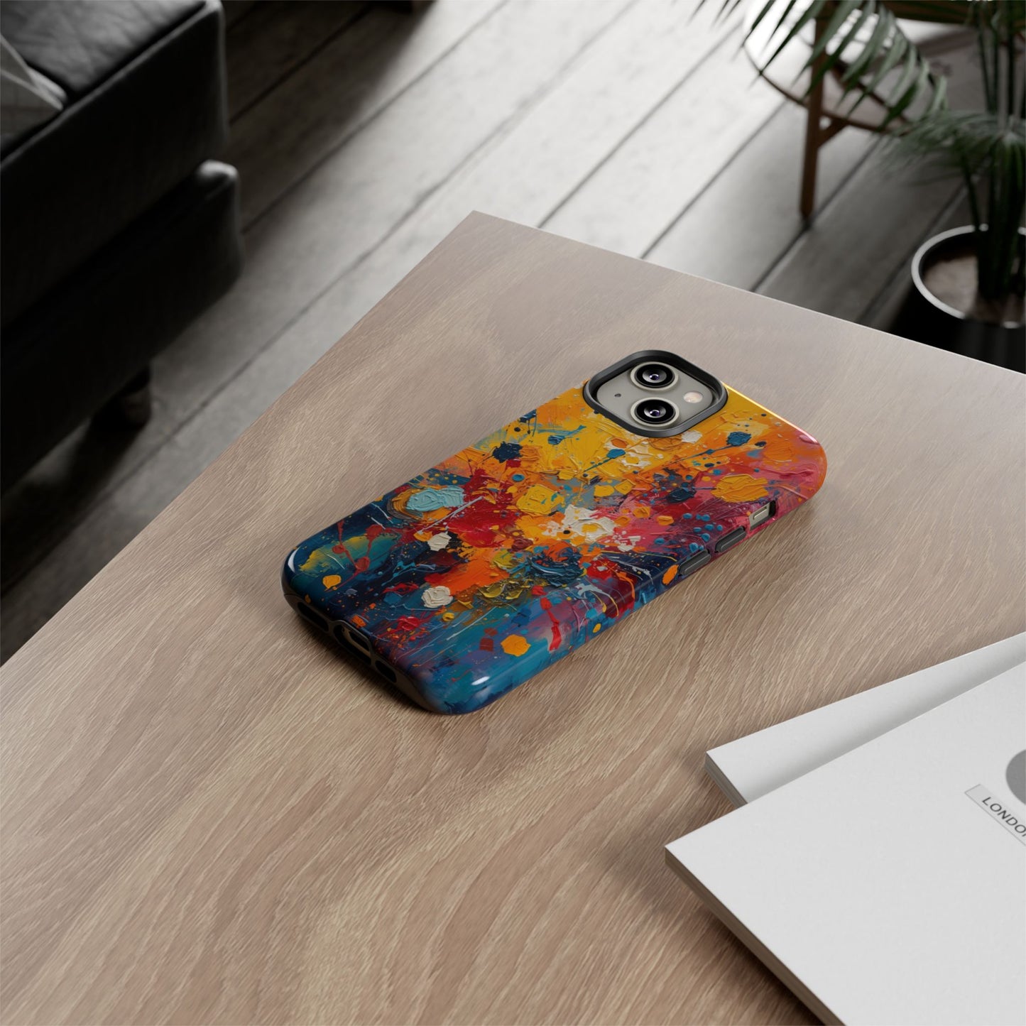 Abstract Color Splash Phone Case — Vibrant Paint Splatter Protective Cover