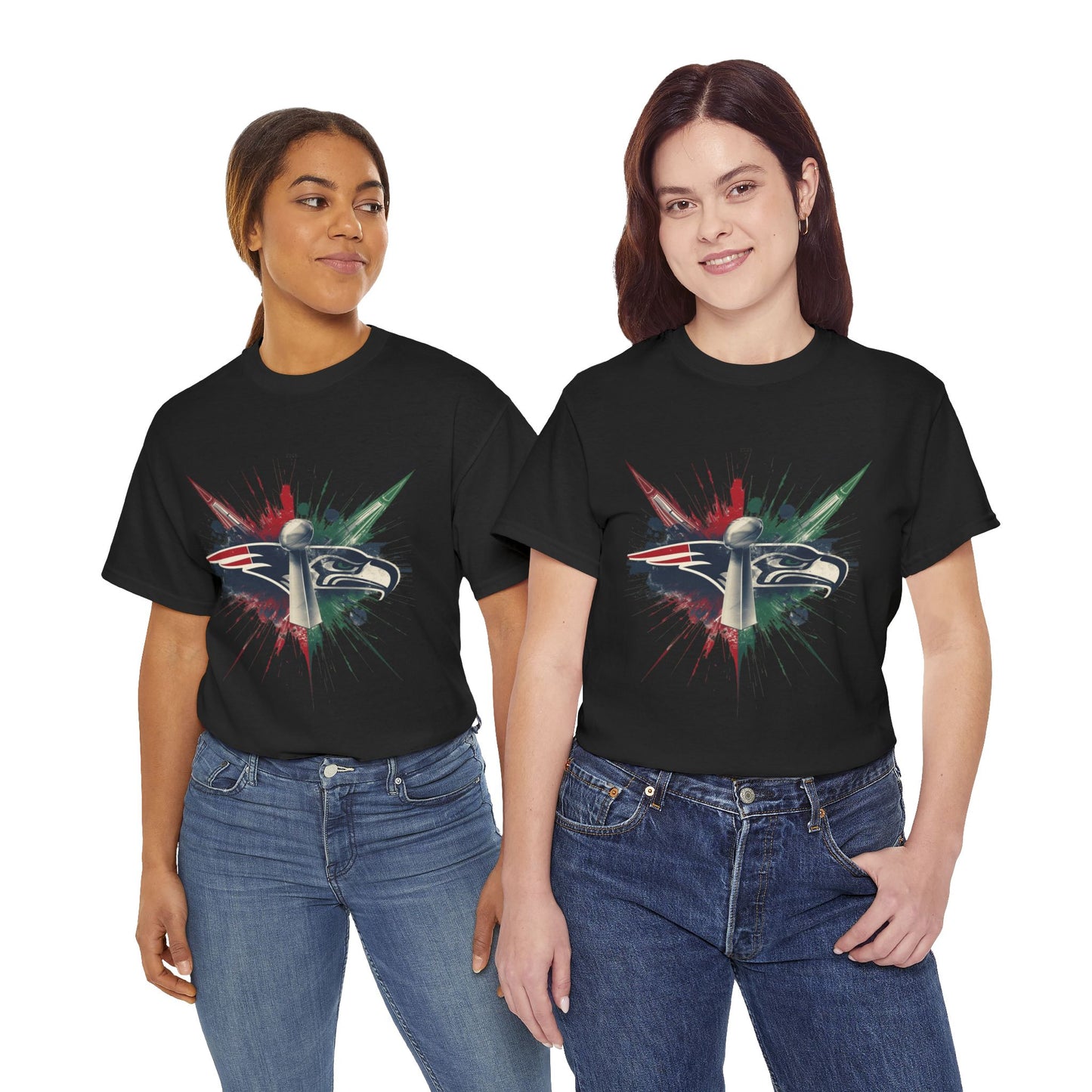 Legendary Championship Matchup Splatter Logo T‑Shirt Football Big Game 2026
