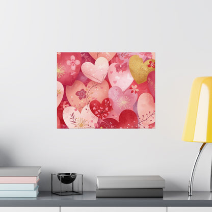 Heart Pattern Matte Poster — Valentine's Day Romantic Wall Art