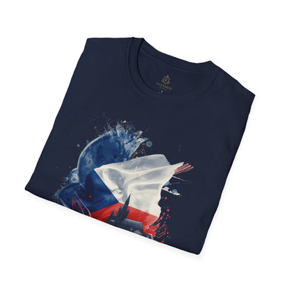 Czech Football Pride T-shirt Abstract Flag Prague Heritage Tee