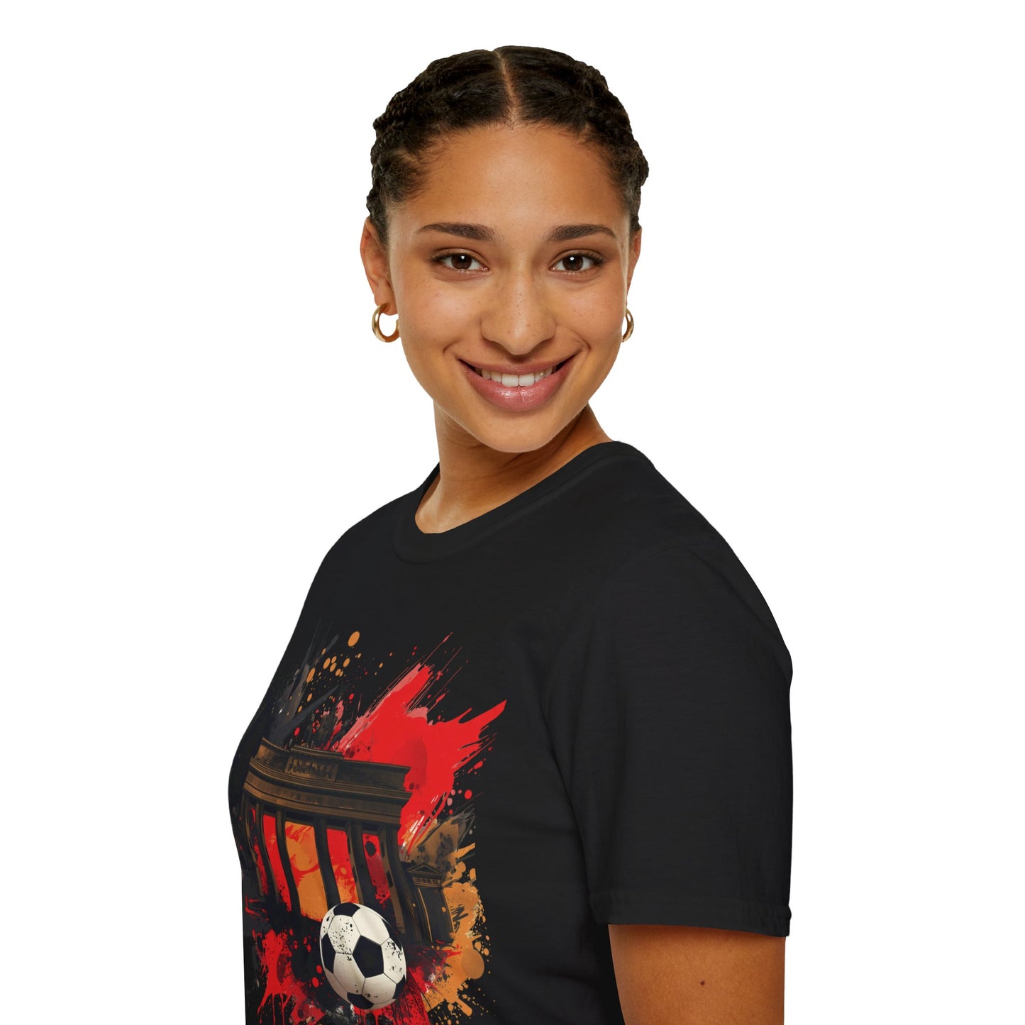 German Football Triumph T-shirt Brandenburg Gate Splatter Art Tee