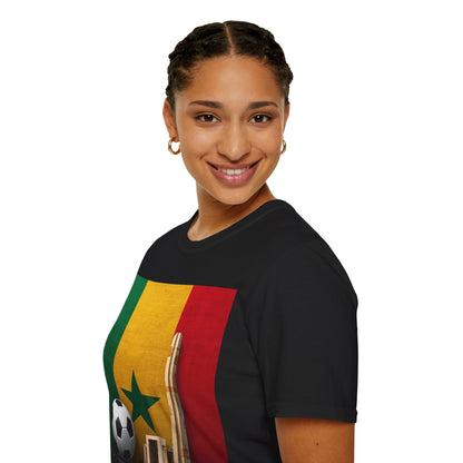 Senegal Flag Soccer T-Shirt – Dakar Skyline & Football Graphic Tee