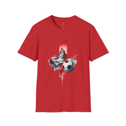Soccer Switzerland Flag T-Shirt — Alpine Wolf & Football Graphic Tee