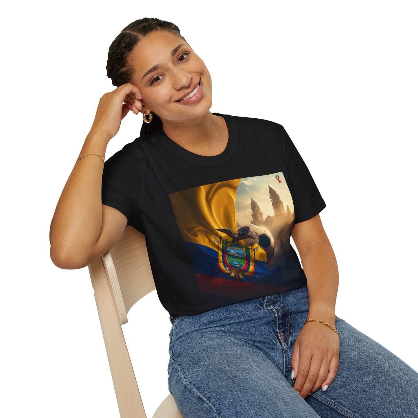 Ecuador Football Graphic T-Shirt Cinematic La Tri Soccer Flag Tee