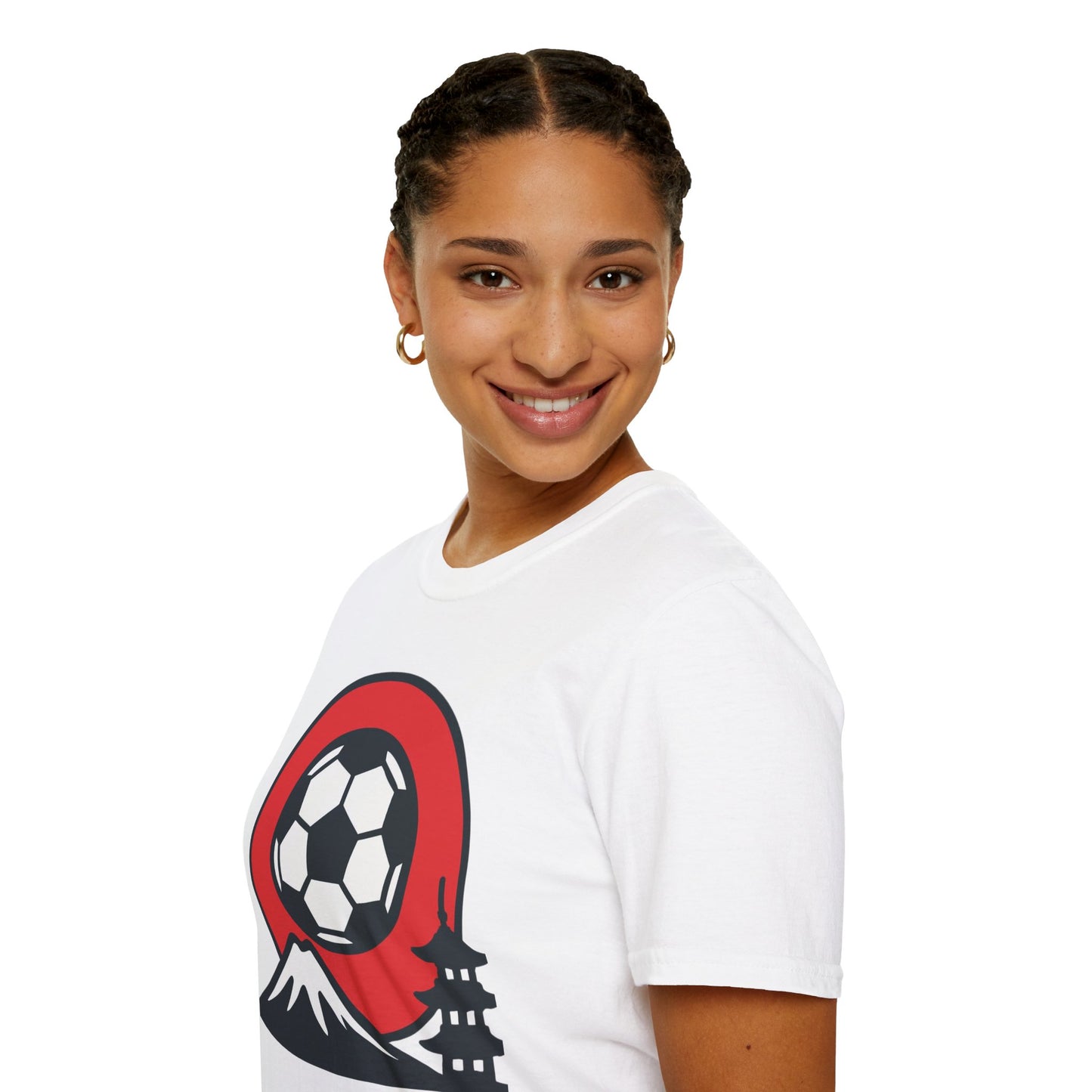 Japan Soccer T-Shirt — Mount Fuji & Pagoda Football Design Tee