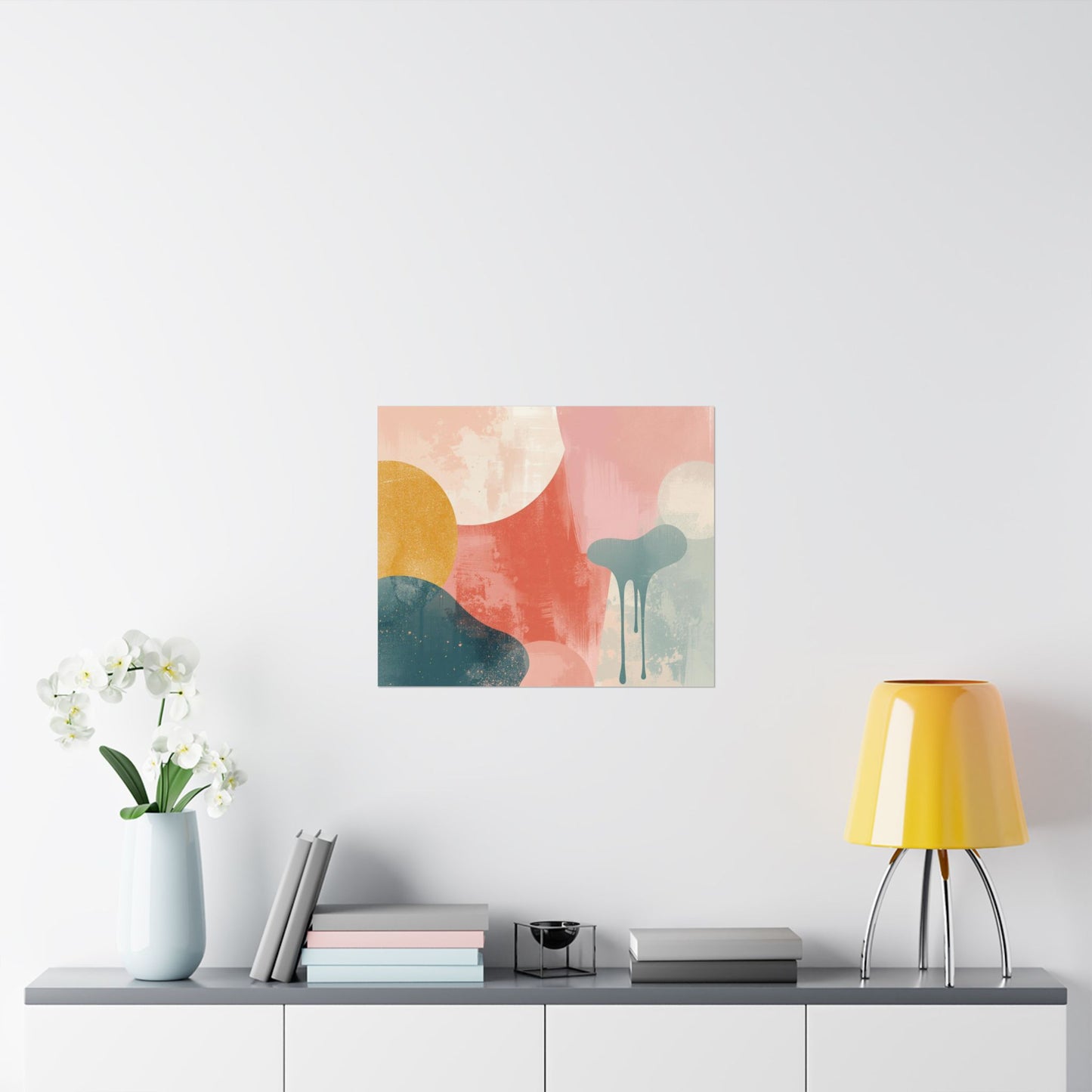 Pastel Abstract Wall Art Poster | Matte Horizontal Vintage Modern Print