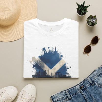Scotland Football Flag Abstract Saltire Tee Tartan Army Soccer T-Shirt