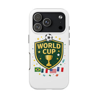 Soccer Match Day Tough Phone Protective Case Trophy Shield with Flags