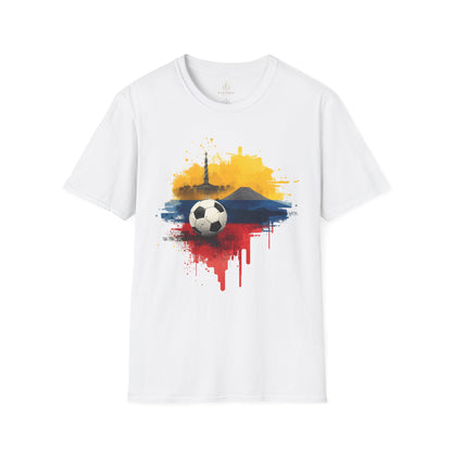 Ecuador Football Pride T-Shirt Quito’s Monument Chimborazo Art Tee