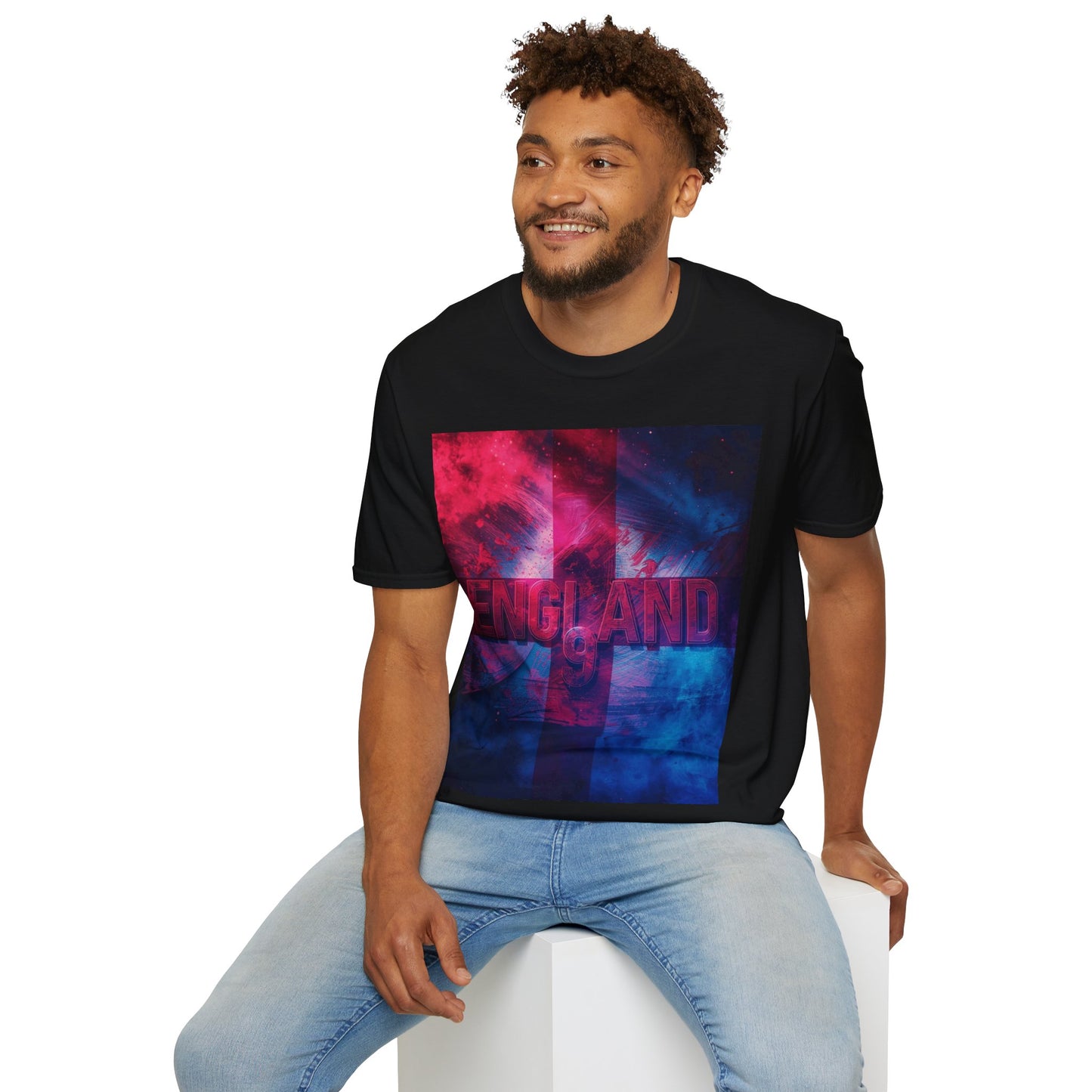 England Flag Soccer Match Day T-Shirt Smoke Graphic Tess