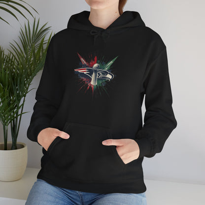 Iconic Football Rivalry Split Logo Hoodie Football Pullover Jacket