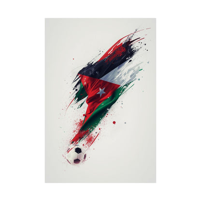Jordan Flag Soccer Poster — Matte Vertical Football Wall Art