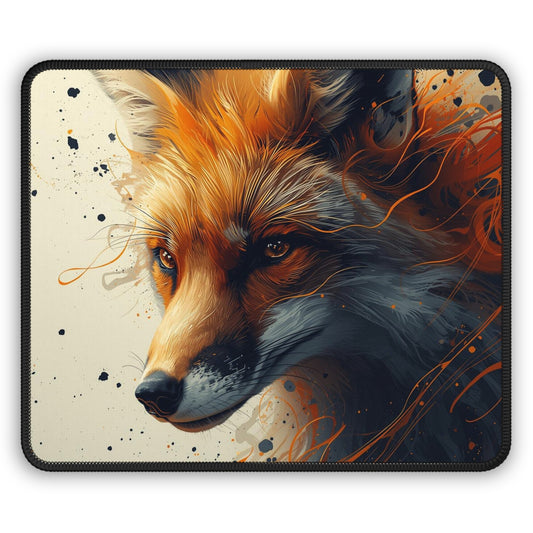 Fox Art Gaming Mouse Pad — Vibrant Fox Portrait Desk Mat for Gamers & Animal Lovers