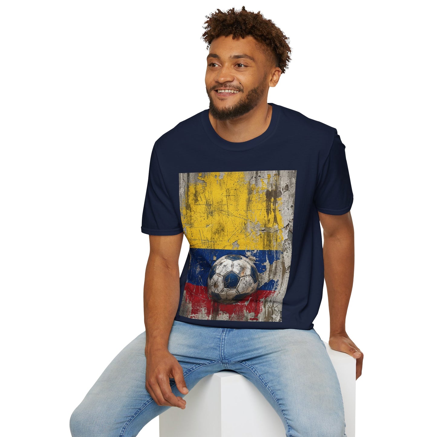 Colombia Football Flag Grunge T-Shirt Vintage Los Cafeteros Soccer Tee