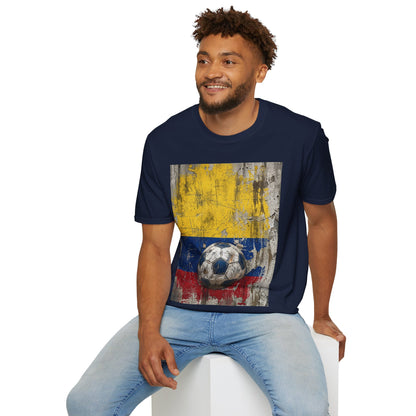 Colombia Football Flag Grunge T-Shirt Vintage Los Cafeteros Soccer Tee