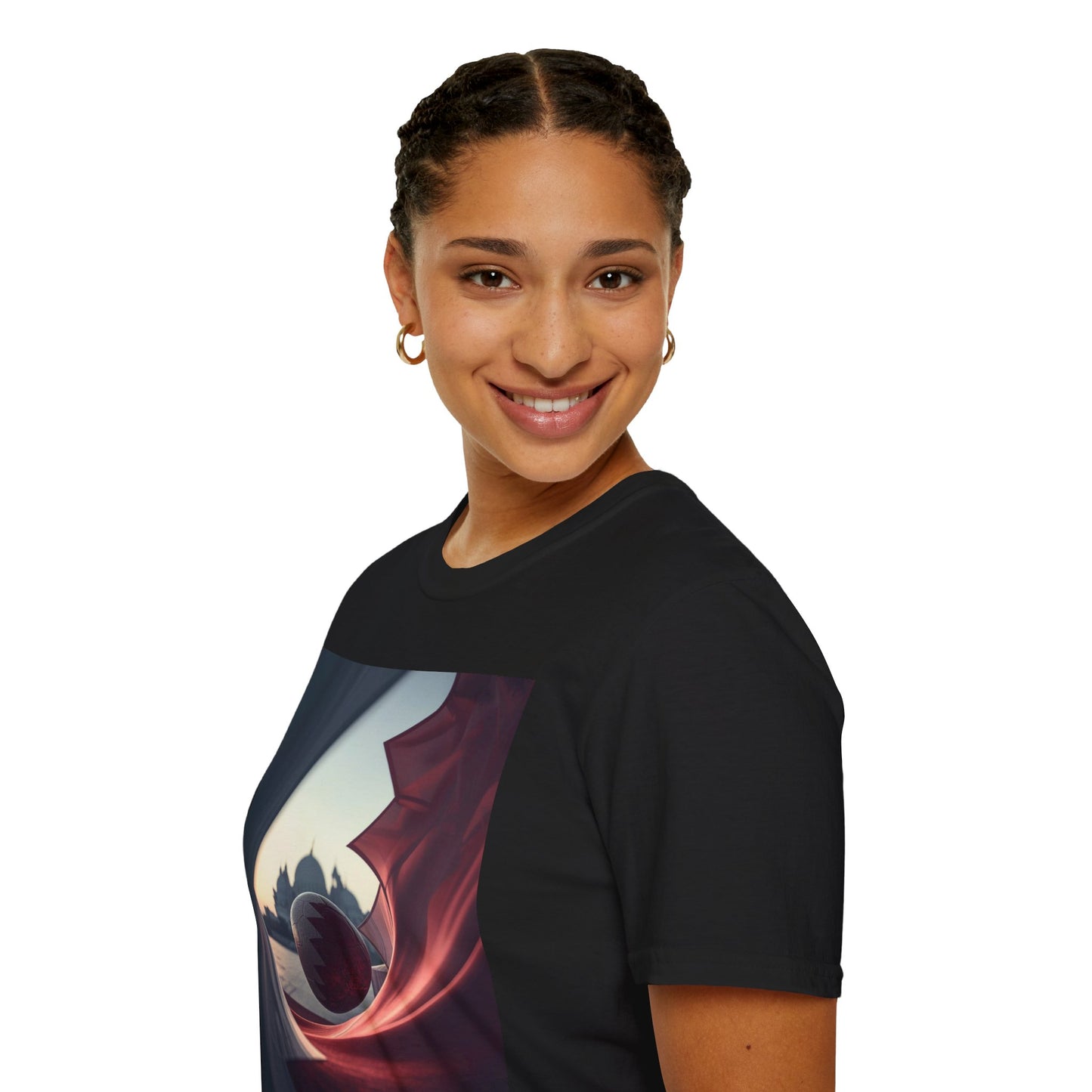 Qatar’s Flag-Patterned T-shirt Soccer Ball and Mosque Skyline Fan Tee