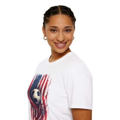 American Soccer Tee — USA Flag Soccer Ball Graphic T-Shirt