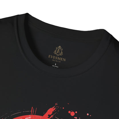 Swiss Flag Soccer T-Shirt with Grunge Paint Splatter and Alps Peak Design Tee