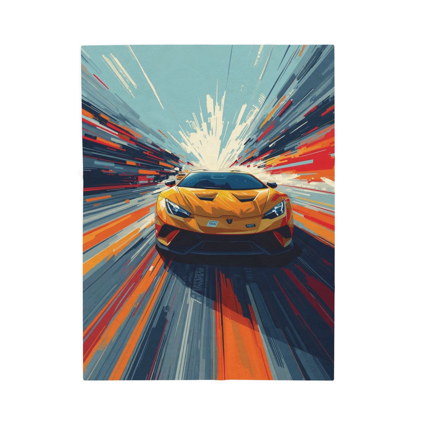 Sports Car Plush Blanket — Speed Art Supercar Velveteen Throw