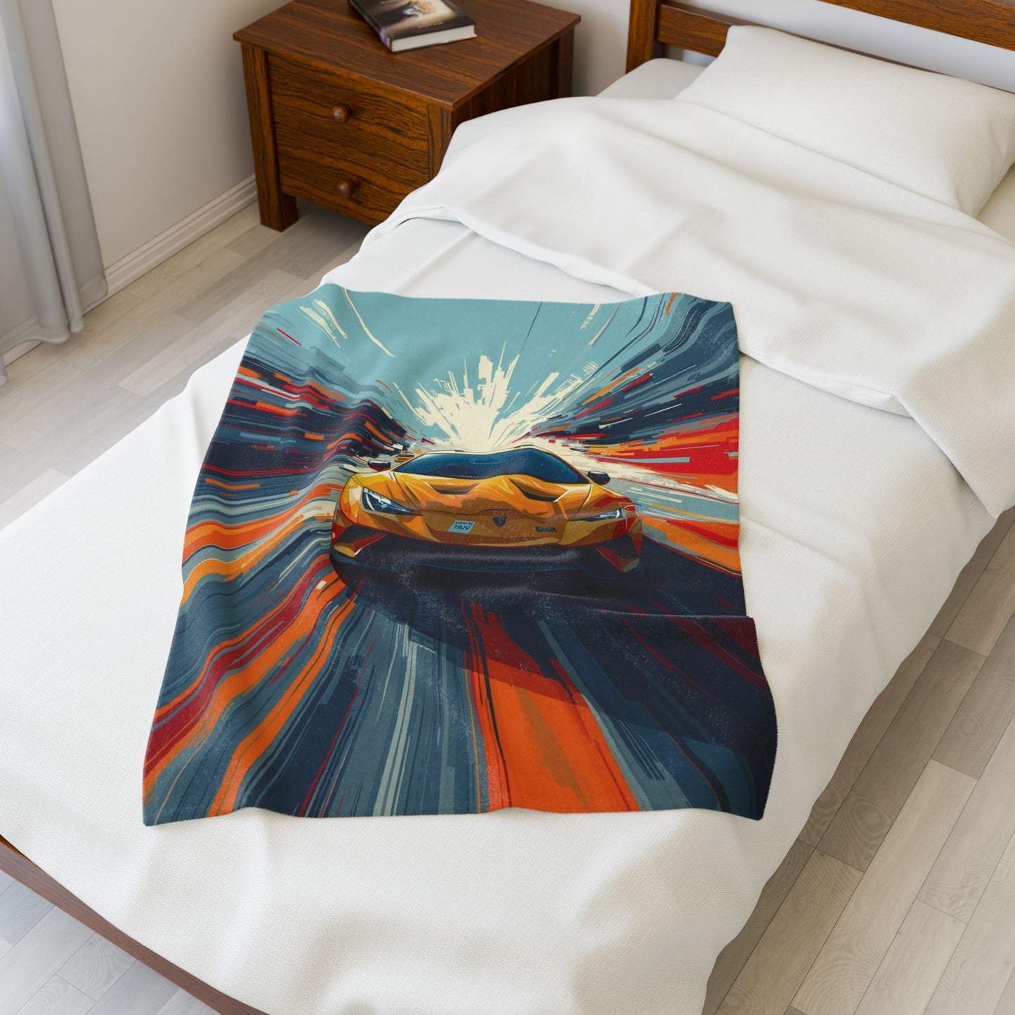 Sports Car Plush Blanket — Speed Art Supercar Velveteen Throw