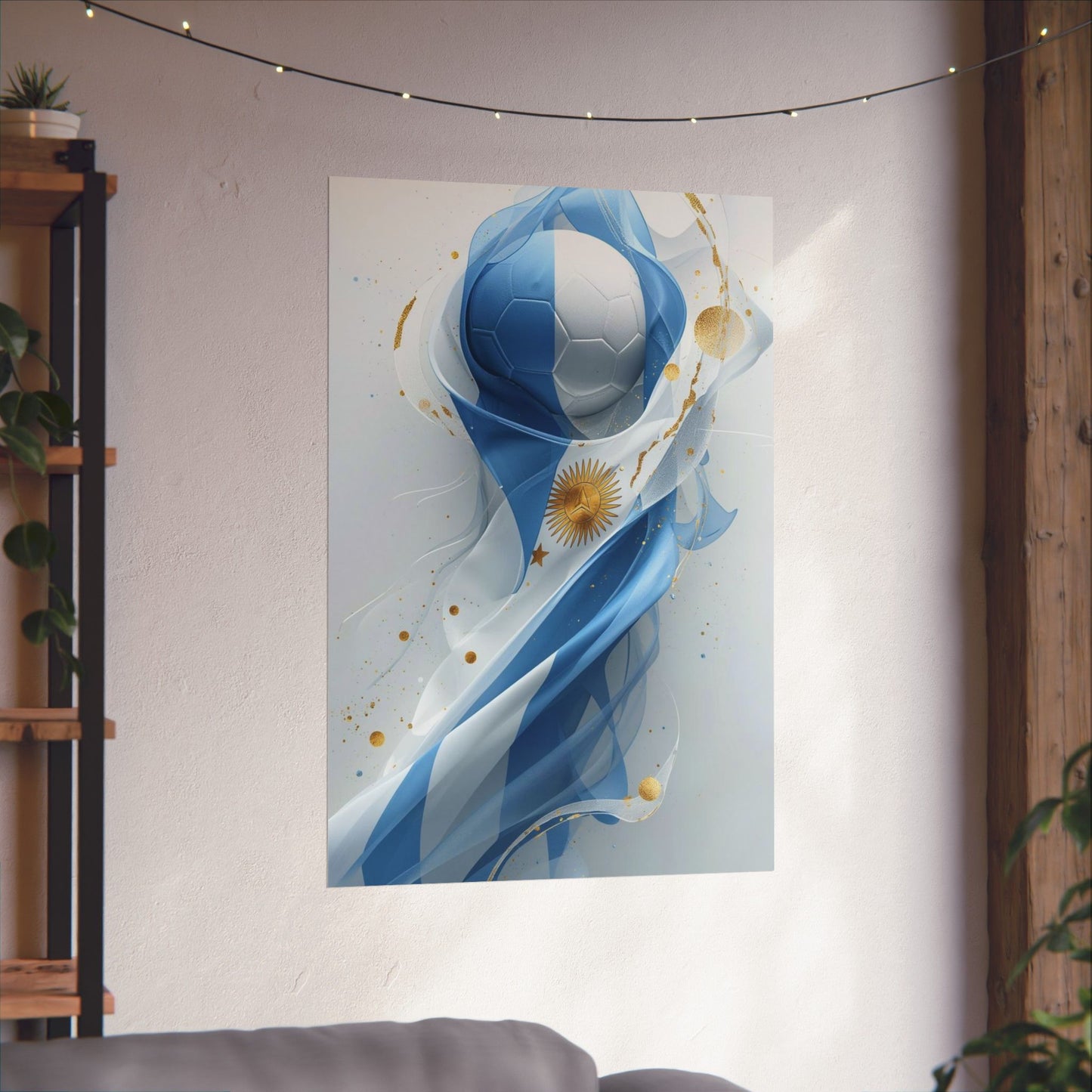 Argentina Soccer Flag Poster — Matte Vertical Football Wall Art