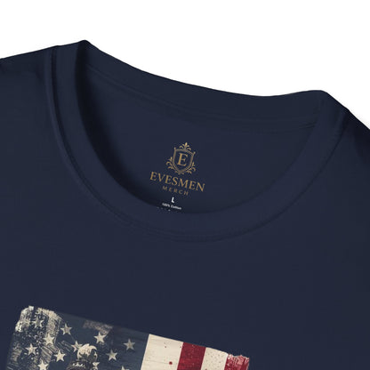 Statue of Liberty American Flag Soccer T-Shirt — Patriotic USA Graphic Tee