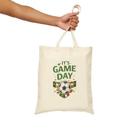 Tote Bag — "It's Game Day" Soccer Canvas Tote for Fans