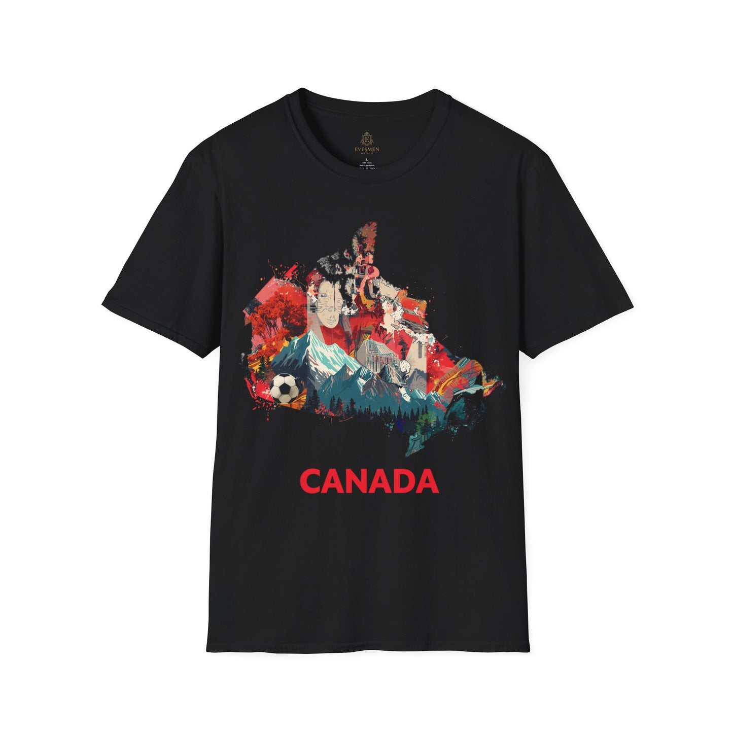 Canada Map Soccer Match Day T-Shirt — Red Maple Graphic Tee