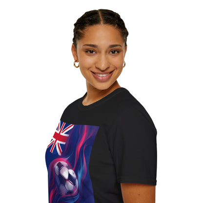 New Zealand Football Flag Abstract Wave T-Shirt All Whites Soccer Tee