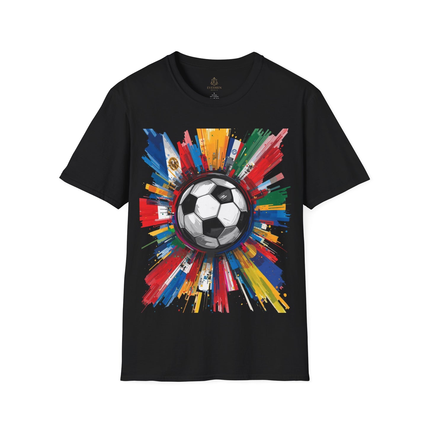 Soccer Splash Graphic T-Shirt — Colorful Match Day Football Tee