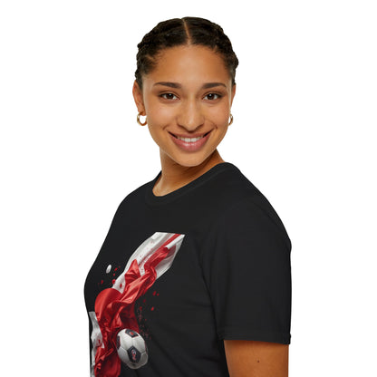 Japan Football Rising Sun T‑Shirt — Dynamic Red & White Silk Ribbon Design Tee
