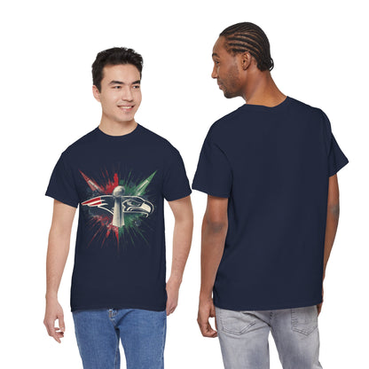 Legendary Championship Matchup Splatter Logo T‑Shirt Football Big Game 2026