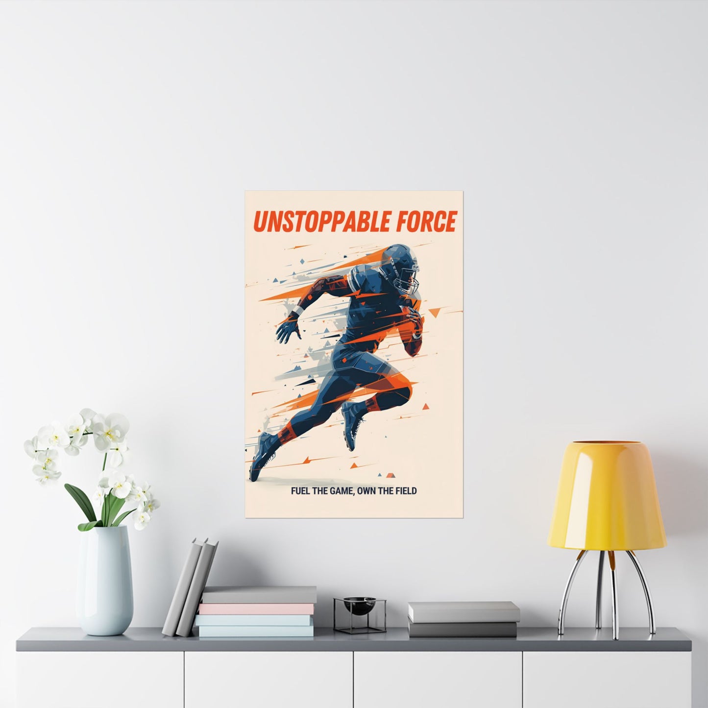 Unstoppable Force Football Wall Art Poster | Motivational Matte Sports Print