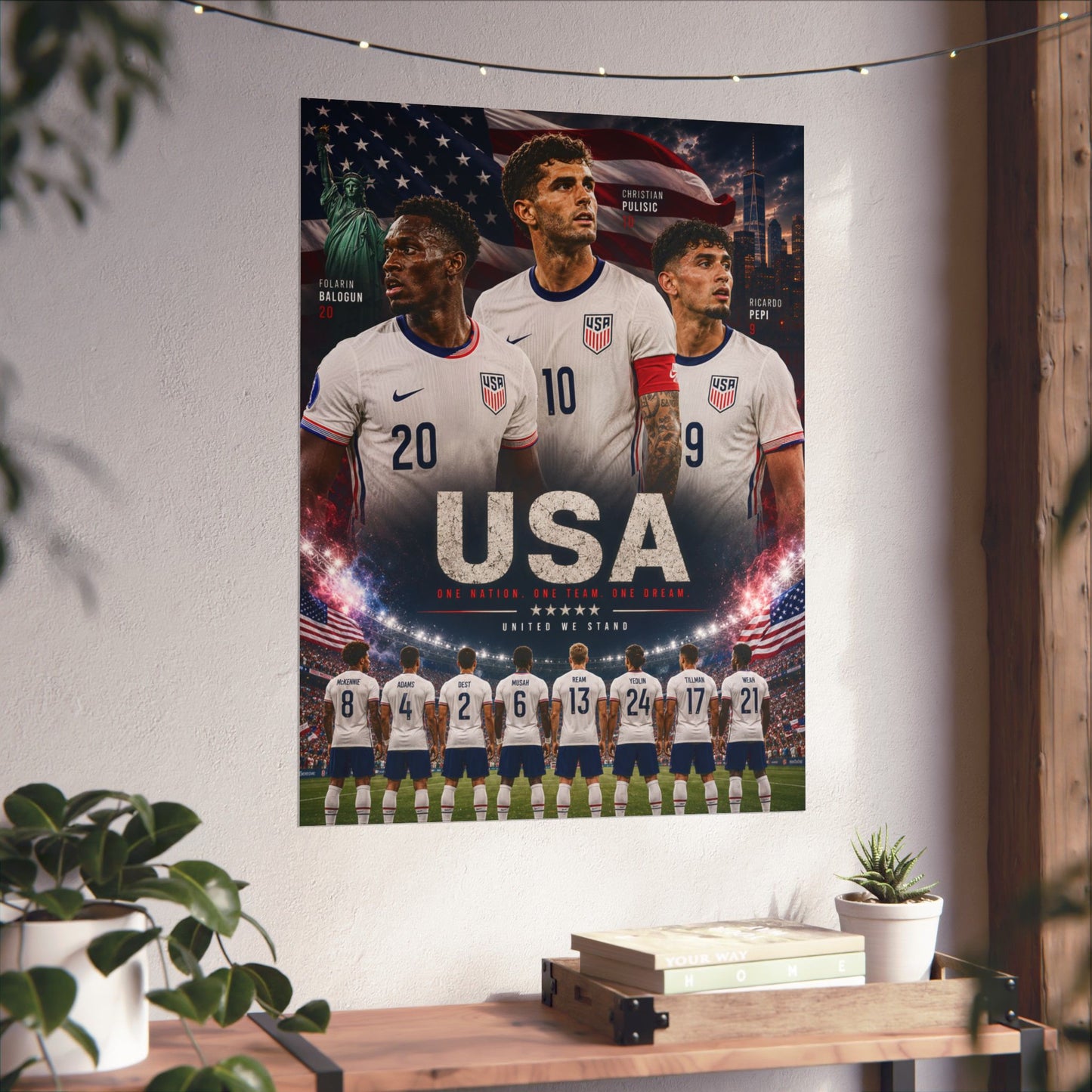 USA Soccer "United We Stand" Commemorative Wall Art Poster Print