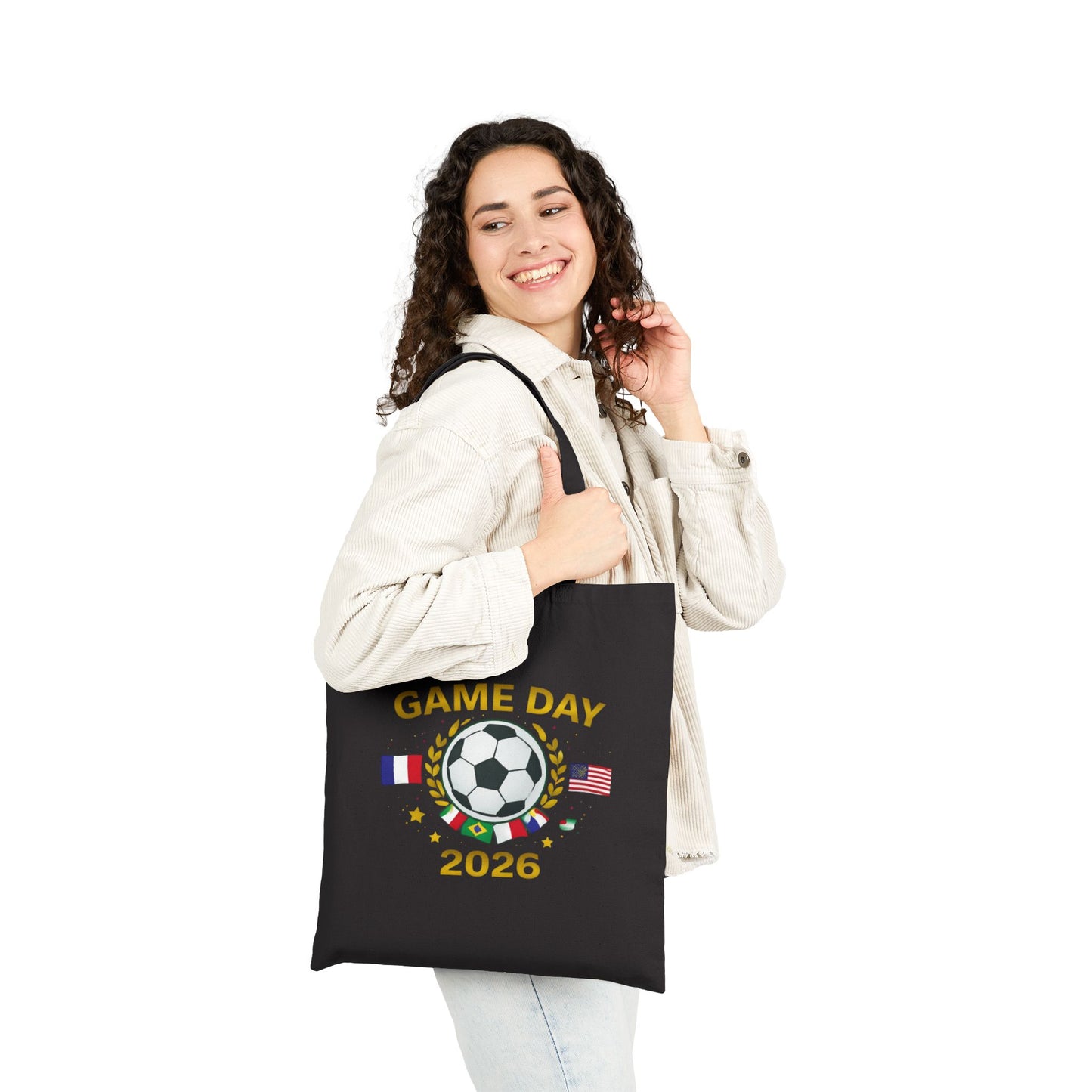 Soccer Game Day Tote Bag 2026 – World Cup Fan Cotton Canvas Tote