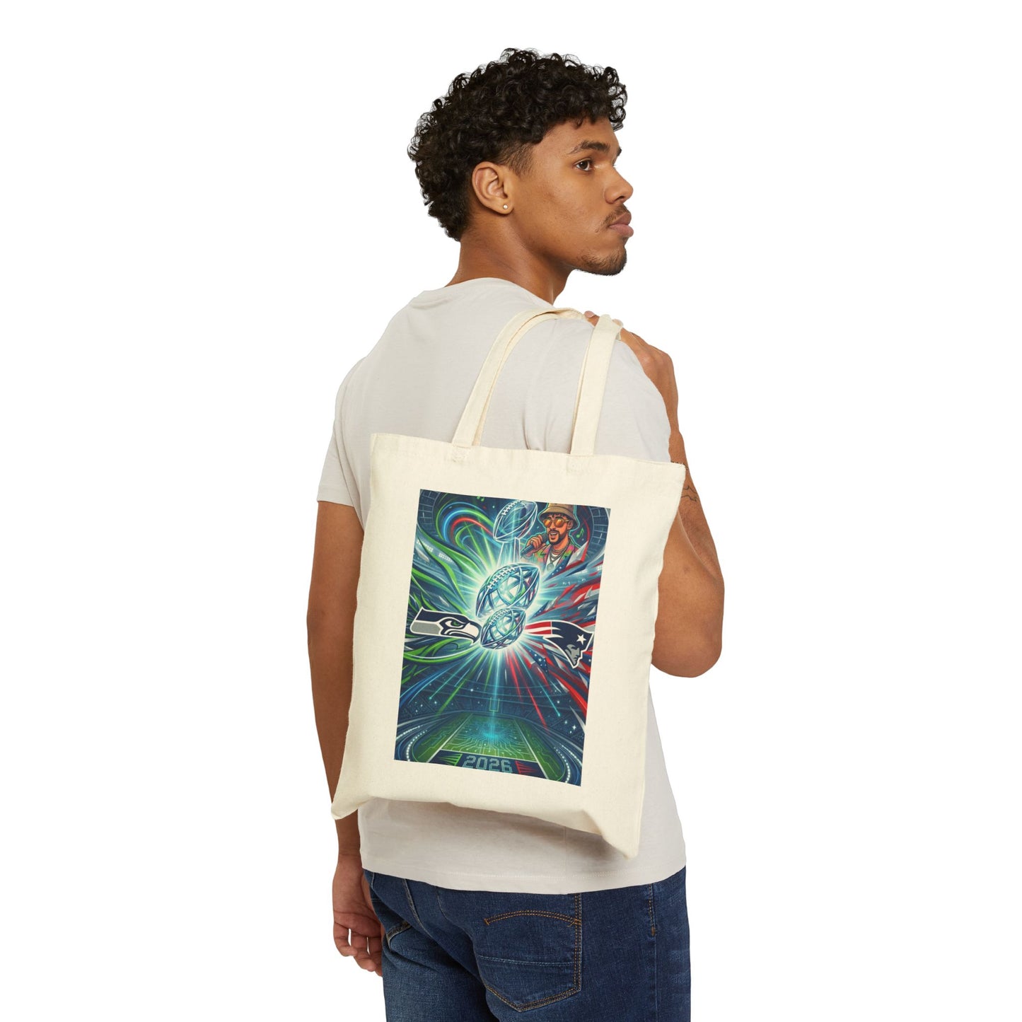 Legendary Championship Matchup Canvas Tote Bag — Cosmic Abstract Art Print