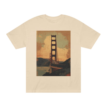 Golden Gate Bridge Art Print T-Shirt Vintage-Styled Classic Tee