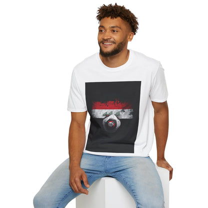 Iraq Flag Abstract Grunge Tee Lions of Mesopotamia Soccer Fan T-Shirt