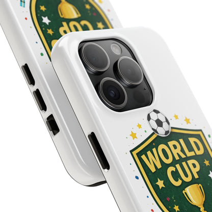 Soccer Match Day Tough Phone Protective Case Trophy Shield with Flags