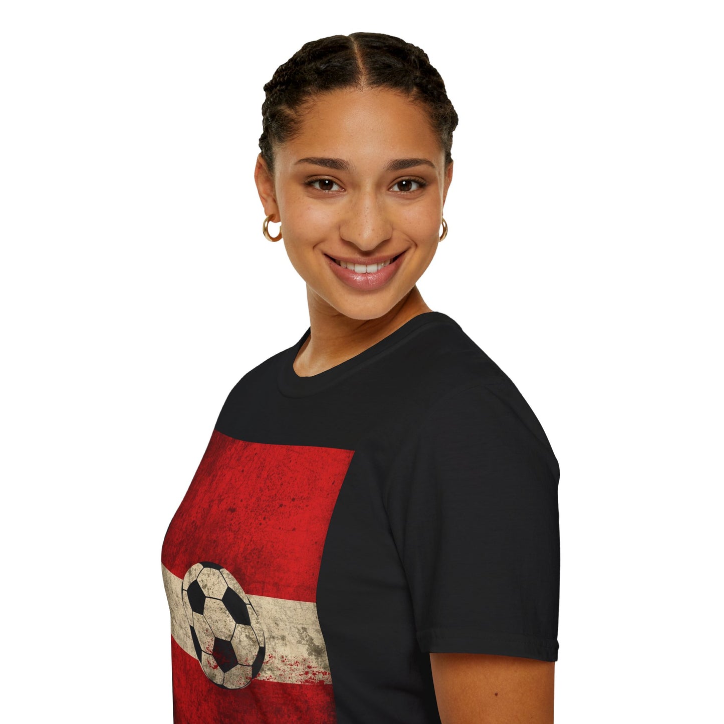 Austria Flag Abstract Grunge Tee Unsere Burschen Soccer Graphic T-Shirt