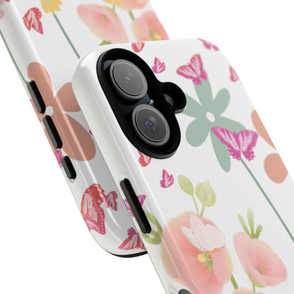 Phone case with floral design on a white background